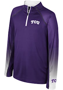 Colosseum TCU Horned Frogs Youth Purple Armada Long Sleeve Quarter Zip Shirt