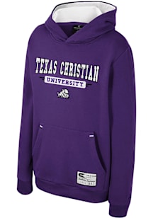 Colosseum TCU Horned Frogs Youth Purple Centauri Long Sleeve Hoodie