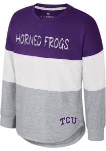 Colosseum TCU Horned Frogs Girls Purple Alex Long Sleeve T-shirt