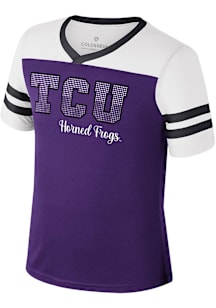 Colosseum TCU Horned Frogs Girls Purple Space Opera Short Sleeve Fashion T-Shirt