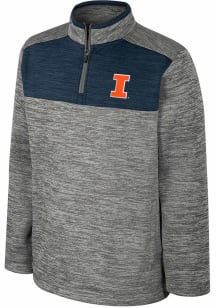 Youth Illinois Fighting Illini Grey Colosseum Rylos Long Sleeve Quarter Zip