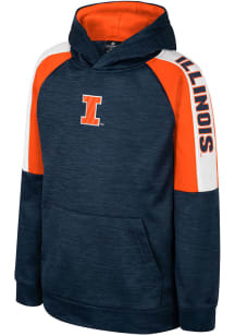 Colosseum Illinois Fighting Illini Youth Navy Blue Rylos Long Sleeve Hoodie