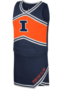 Girls Illinois Fighting Illini Navy Blue Colosseum Time for Recess Cheer Set