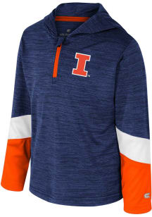 Colosseum Illinois Fighting Illini Toddler Navy Blue Rylos Long Sleeve Qtr Zip