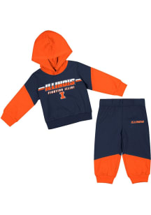 Infant Illinois Fighting Illini Navy Blue Colosseum Emperor Top and Bottom Set