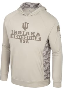 Mens Indiana Hoosiers Tan Colosseum OHT Mojave Designed Long Sleeve Hoodie