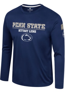 Mens Penn State Nittany Lions Navy Blue Colosseum OHT MOS Long Sleeve T-Shirt