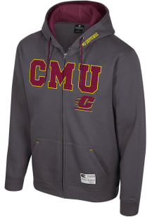 Colosseum Central Michigan Chippewas Mens Charcoal Harrison Long Sleeve Full Zip Jacket