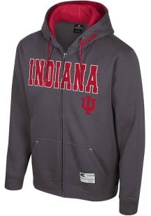 Mens Indiana Hoosiers Charcoal Colosseum Harrison Long Sleeve Full Zip Jacket