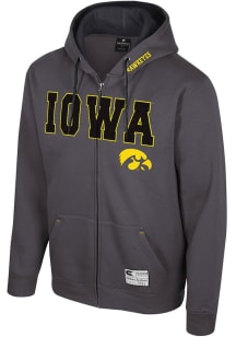 Mens Iowa Hawkeyes Charcoal Colosseum Harrison Long Sleeve Full Zip Jacket