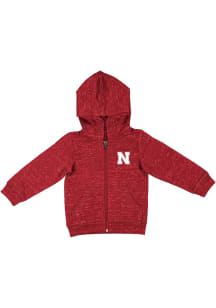 Toddler Nebraska Cornhuskers Red Colosseum Knobby Long Sleeve Full Zip Sweatshirt