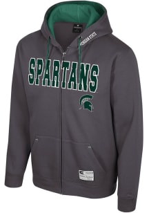 Colosseum Michigan State Spartans Mens Charcoal Harrison Long Sleeve Full Zip Jacket