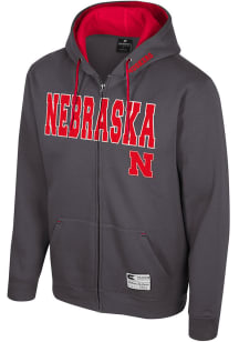 Mens Nebraska Cornhuskers Charcoal Colosseum Harrison Long Sleeve Full Zip Jacket