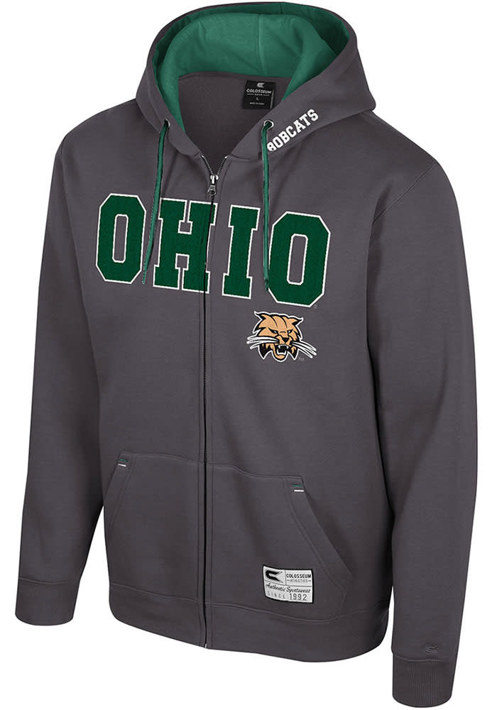 Colosseum Ohio Bobcats Mens Charcoal Harrison Long Sleeve Full Zip Jacket