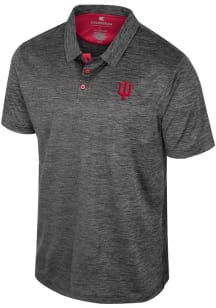 Mens Indiana Hoosiers Black Colosseum Prime Short Sleeve Polo Shirt