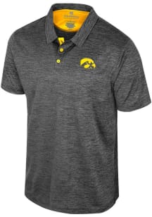 Colosseum Iowa Hawkeyes Mens Black Prime Short Sleeve Polo