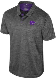 Mens K-State Wildcats Black Colosseum Prime Short Sleeve Polo Shirt