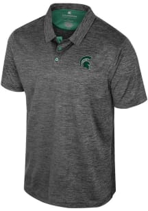 Mens Michigan State Spartans Black Colosseum Prime Short Sleeve Polo Shirt