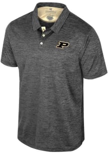 Mens Purdue Boilermakers Black Colosseum Prime Short Sleeve Polo Shirt