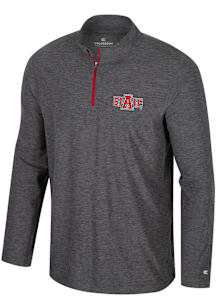 Colosseum Arkansas State Red Wolves Mens Charcoal Hartman Long Sleeve Qtr Zip Pullover