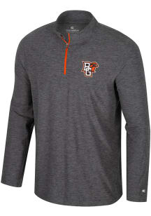 Colosseum Bowling Green Falcons Mens Charcoal Hartman Long Sleeve Qtr Zip Pullover