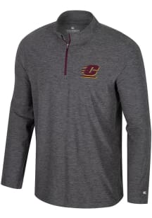 Colosseum Central Michigan Chippewas Mens Charcoal Hartman Long Sleeve Qtr Zip Pullover