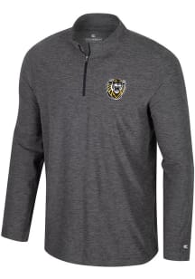 Colosseum Fort Hays State Tigers Mens Charcoal Hartman Long Sleeve Qtr Zip Pullover
