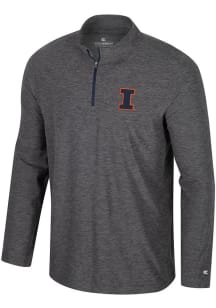 Mens Illinois Fighting Illini Charcoal Colosseum Hartman Qtr Zip Pullover