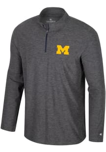 Mens Michigan Wolverines Charcoal Colosseum Hartman Qtr Zip Pullover