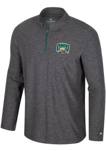 Colosseum Ohio Bobcats Mens Charcoal Hartman Long Sleeve Qtr Zip Pullover