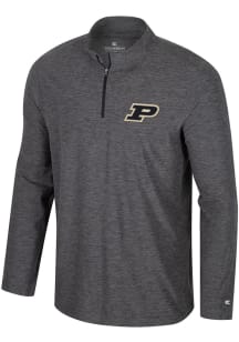 Mens Purdue Boilermakers Charcoal Colosseum Hartman Qtr Zip Pullover