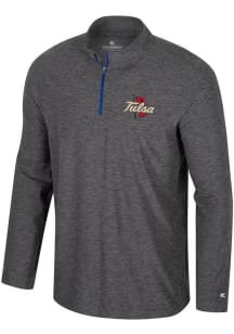 Mens Tulsa Golden Hurricane Charcoal Colosseum Hartman Qtr Zip Pullover