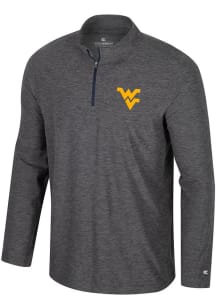 Colosseum West Virginia Mountaineers Mens Charcoal Hartman Long Sleeve Qtr Zip Pullover