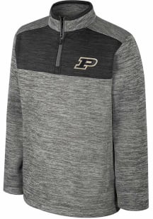 Youth Purdue Boilermakers Grey Colosseum Rylos Long Sleeve Quarter Zip