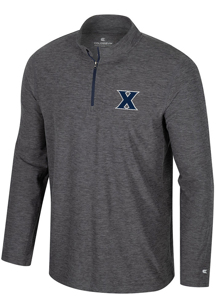 Colosseum Xavier Musketeers Mens Charcoal Hartman Long Sleeve 1/4 Zip Pullover