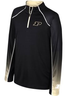 Youth Purdue Boilermakers Black Colosseum Armada Long Sleeve Quarter Zip