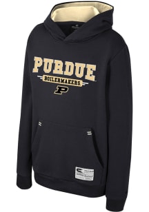 Youth Purdue Boilermakers Black Colosseum Centauri Long Sleeve Hooded Sweatshirt