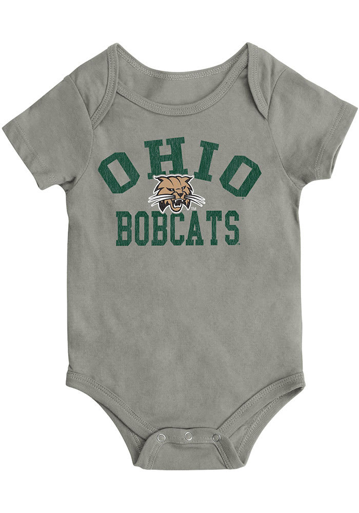 Colosseum Ohio Bobcats Baby Grey Biggest Fan Short Sleeve One Piece