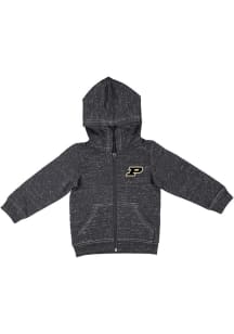 Toddler Purdue Boilermakers Black Colosseum Knobby Long Sleeve Full Zip Sweatshirt