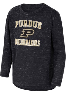 Toddler Purdue Boilermakers Black Colosseum Knobby No 1 Long Sleeve T-Shirt