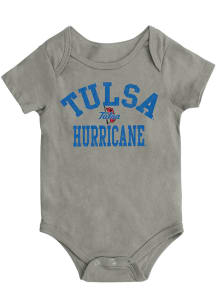 Colosseum Tulsa Golden Hurricane Baby Grey Biggest Fan Short Sleeve One Piece