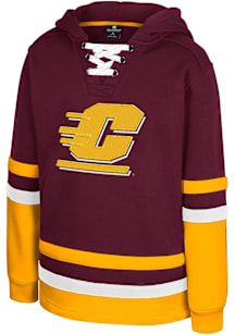 Colosseum Central Michigan Chippewas Youth Maroon Gunstar Lace Up Long Sleeve Hoodie