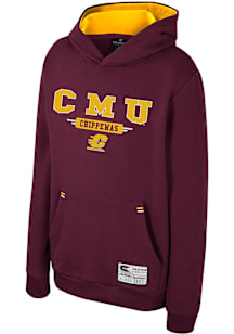 Colosseum Central Michigan Chippewas Youth Maroon Centauri Long Sleeve Hoodie