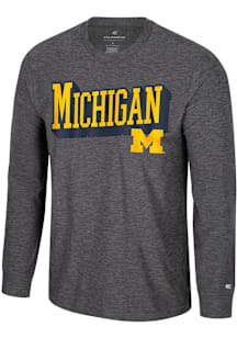 Colosseum Michigan Wolverines Charcoal Edey Long Sleeve T-Shirt