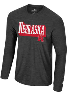 Mens Nebraska Cornhuskers Black Colosseum Edey Long Sleeve T-Shirt