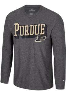 Mens Purdue Boilermakers Charcoal Colosseum Edey Long Sleeve T-Shirt