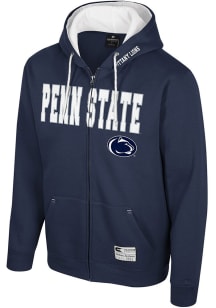 Mens Penn State Nittany Lions Navy Blue Colosseum Harrison Long Sleeve Full Zip Jacket