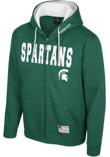 Colosseum Michigan State Spartans Mens White Harrison Long Sleeve Full Zip Jacket