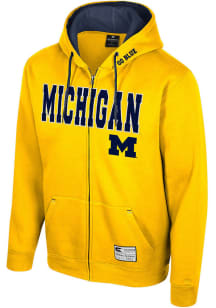 Mens Michigan Wolverines Yellow Colosseum Harrison Long Sleeve Full Zip Jacket