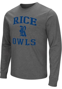 Colosseum Rice Owls Charcoal Playbook Number One Long Sleeve T Shirt